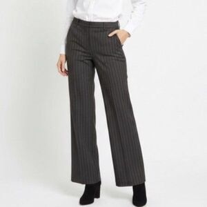 Brooks Brothers Women's Gray Burgundy Pinstripe Italian Wool Dress Pants Size 12
